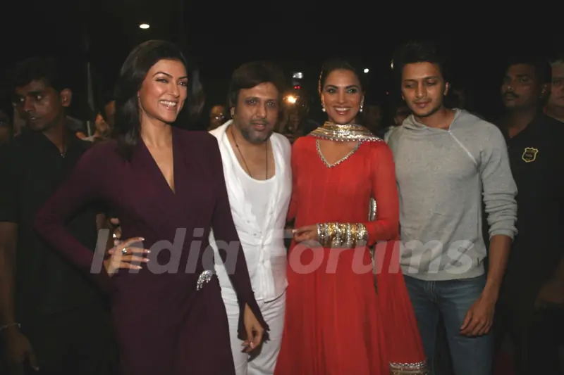 Sushmita Sen, Govinda, Lara Dutta and Riteish Deshmukh at their film ''Do Knot Disturb'' premiere at Fame in Mumbai