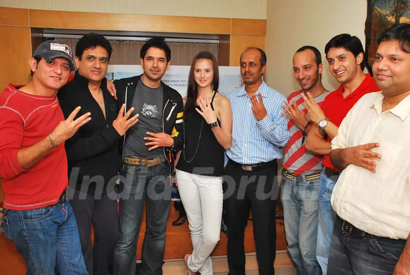 Stars posing for shutterbugs at the promotional shoot of a new movie &quot;3 Nights 4 days&quot; at Oshiwara