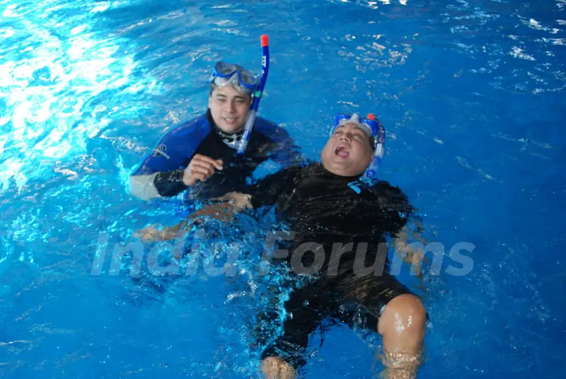 Cyrus Broacha and Kunal Vijaykar promote Fruit N Nut film at Bandra in Mumbai
