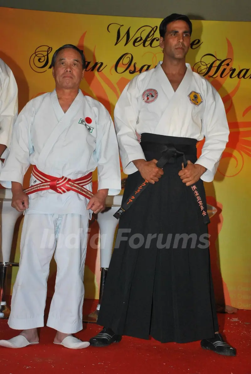 Akshay Kumar honoured with a Katana and a sixth degree Black Belt in Kuyukai Gojuryu Karate in Novotel