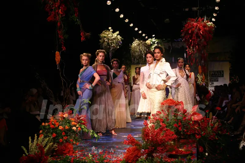 Models on the ramp for designer Tarun Tahliani in Wills Lifestyle India Fashion Week in New Delhi on Saturday 24 Oct 2008