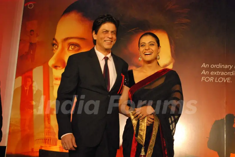 Bollywood actors Shah Rukh Khan and Kajol at &quot;My Name Is Khan Press Meet&quot; at JW Marriott