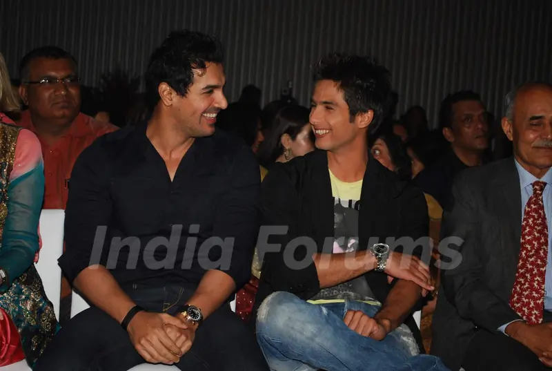Bollywood actor John Abraham and Shahid Kapoor at "PETA Awards"