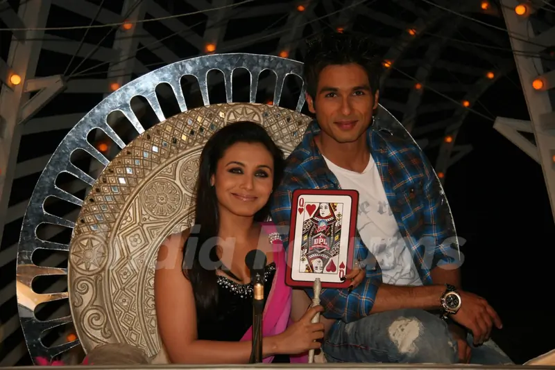 Bollywood actor Shahid Kapoor and Rani Mukherjee on the sets of Dance Premiere League at Chembur