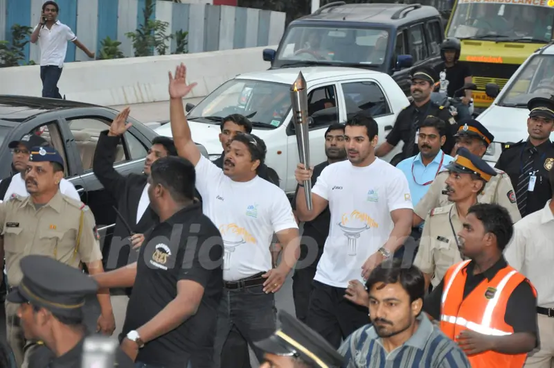 John Abraham promotes Mumbai Marathon at Mumbai Airport