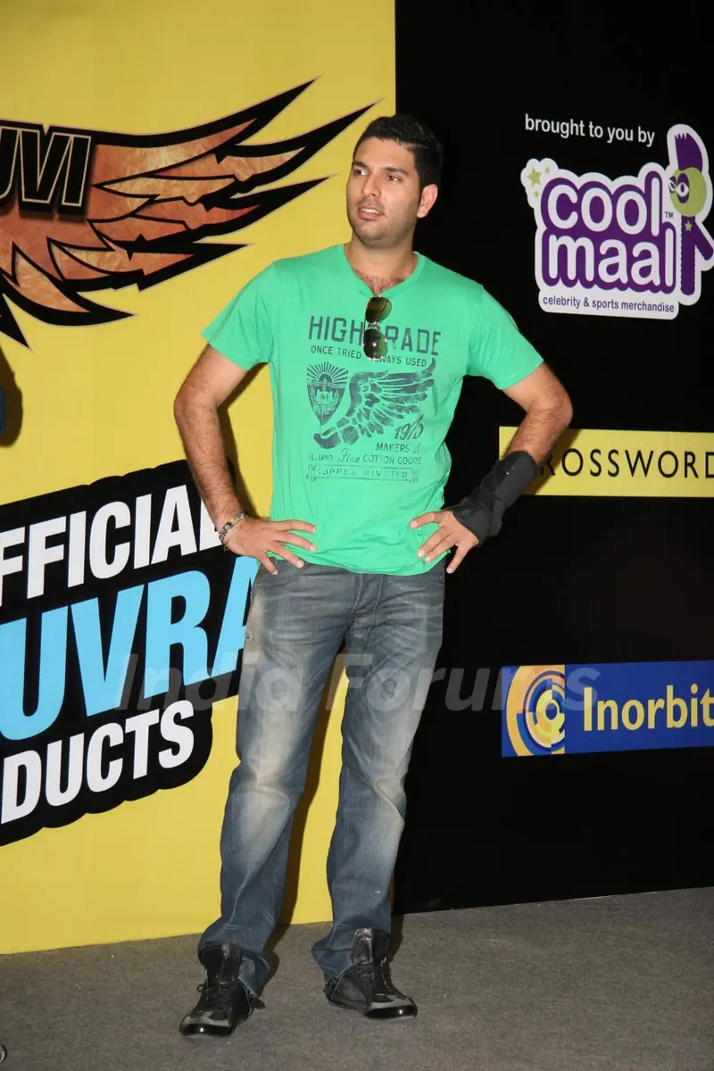 Cricketer Yuvraj Singh official merchandise launch at Inorbit Mall