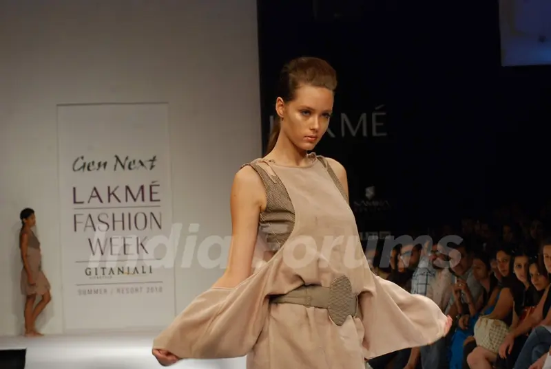 Model walks on the ramp for Gen Next Show at Lakme Fashion Week 2010