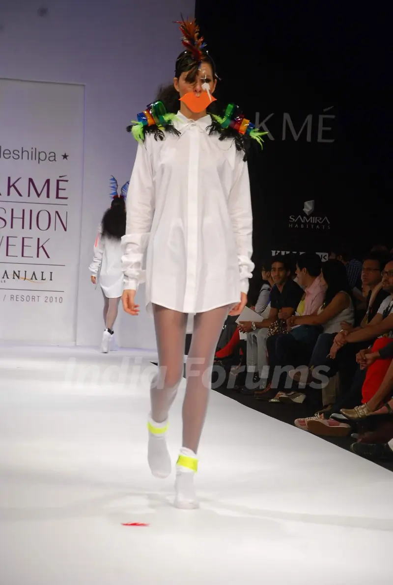 Model walks on the ramp for designer Littleshilpa at Lakme Fashion Week 2010