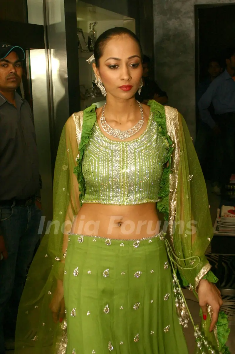 A model at the opening of of Sanjana Jon,s exclusive store in New Delhi on Saturday
