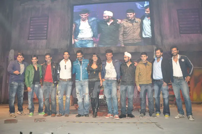 Priyanka Chopra with host of celebrities at Fear Factor launch at Filmistan in Mumbai on Friday Evening