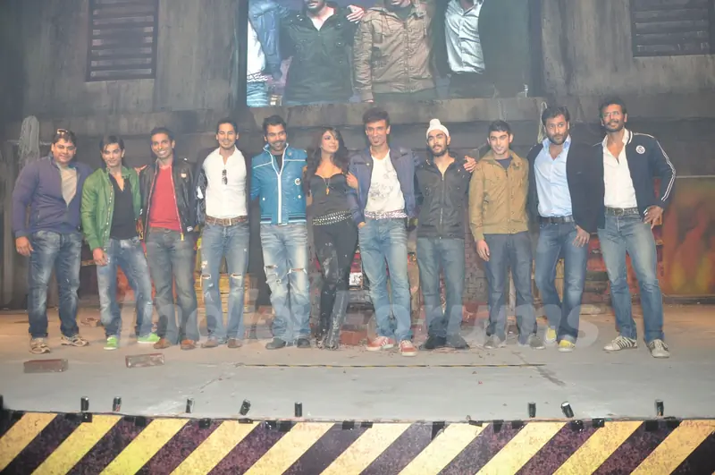 Priyanka Chopra with host of celebrities at Fear Factor launch at Filmistan in Mumbai on Friday Evening