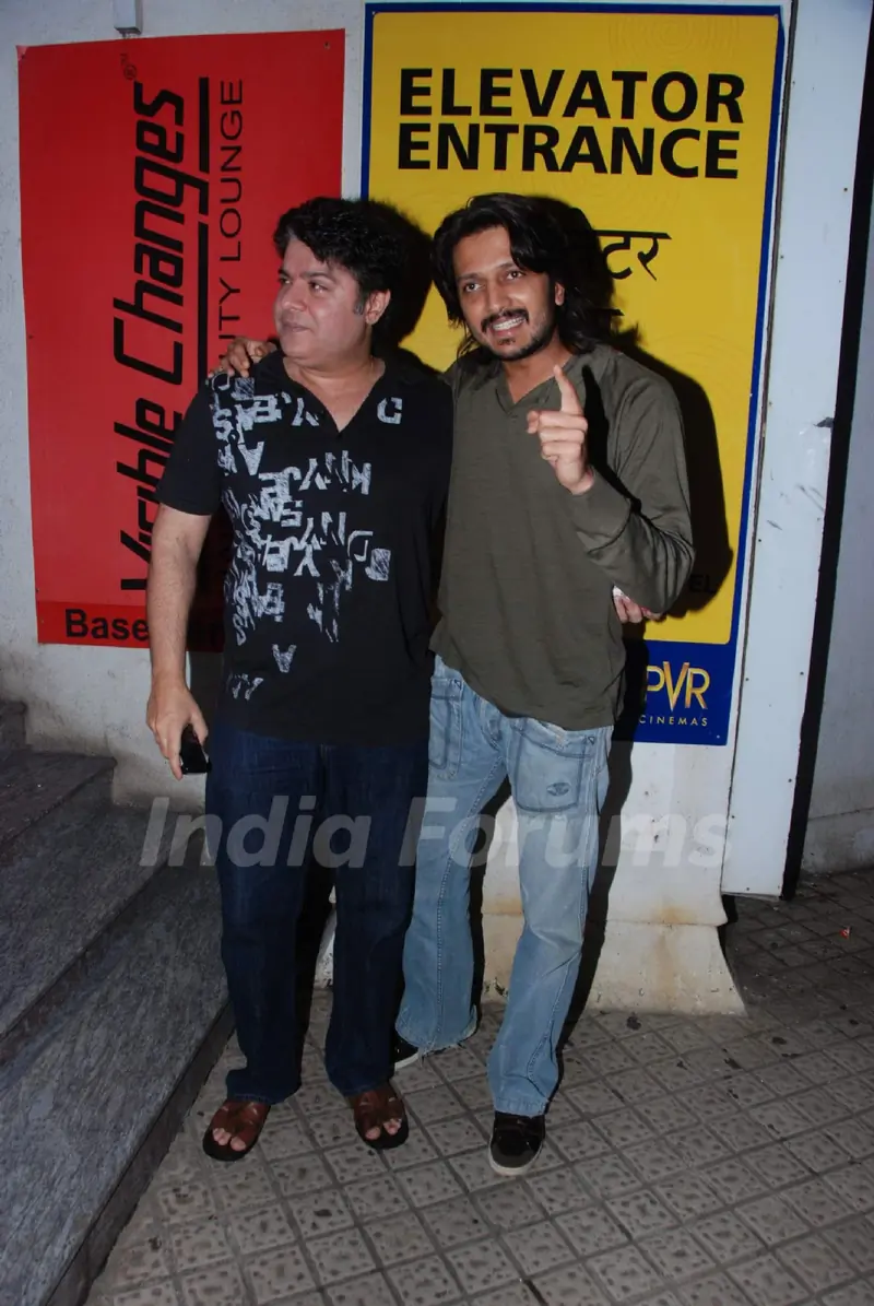 Ritesh Deshmukh and Sajid Khan catch up on film Expendables at PVR, Juhu
