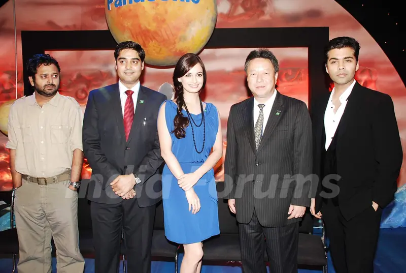Karan Johar and Dia Mirza promote Panasonic 3-D cameras and LCD at Yashraj
