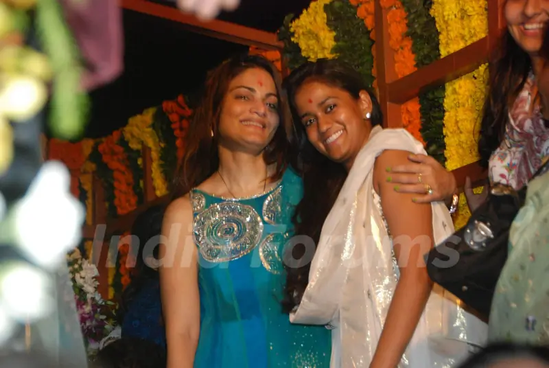 Salman Khan's sister Arpita Khan celebrates Ganesh Chaturthi at his Bandra residence in Mumbai