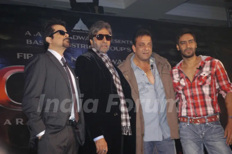 Amitabh Bachchan, Sanjay Dutt, Anil Kapoor and Ajay Devgn  at the mahurat of film Power at JW Marriott