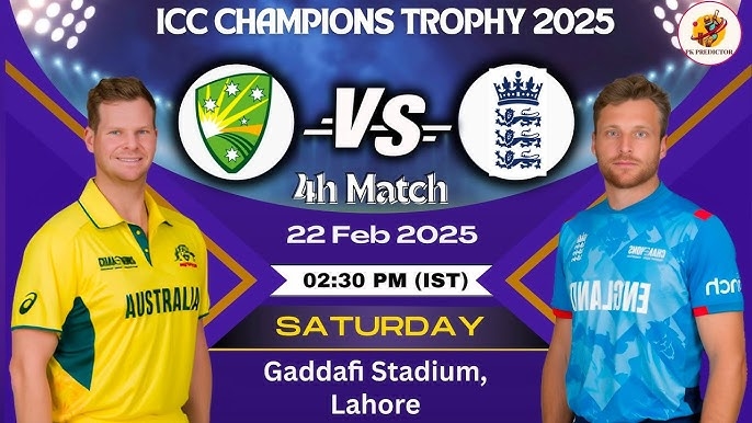 🏏Champions Trophy 2025: Aus vs Eng, Match-4, Group B🏏