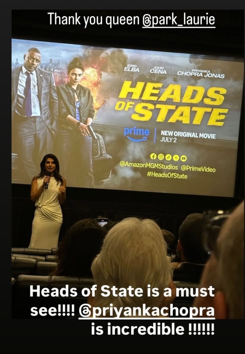 Heads of State reviews (Priyanka Chopra)