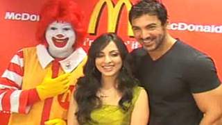 John and Pakhi at McDonalds to promote Jhootha Hi Sahi