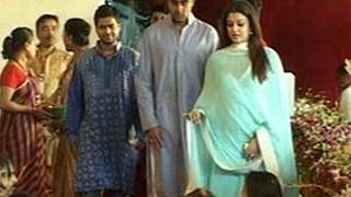 Abhishek and Aishwarya at Durga Puja