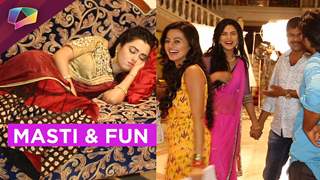 Swaragini Family Relaxing on Set