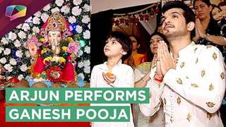 Arjun Bijlani Performs Ganesh Pooja With Family | Pearl V Puri Visits For Darshan