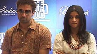 Vinay Pathak, Ranvir and Konkona at 'The Blue Mug' play press meet