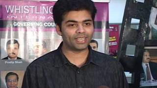 Ace director Karan Johar unveiling a new course at 'Whistling Woods International'