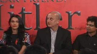 Anupam Kher and Neha Dhupia at the launch of 'Dear Friend Hitler'