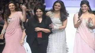 Maria, Tejaswini and Perizaad walk for Payal Singhal at the Lakme Fashion Week 2010