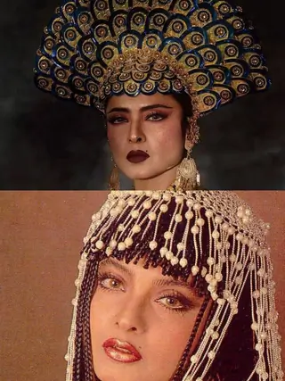 Times Rekha Proved No One Rocks a Headgear Like Her thumbnail